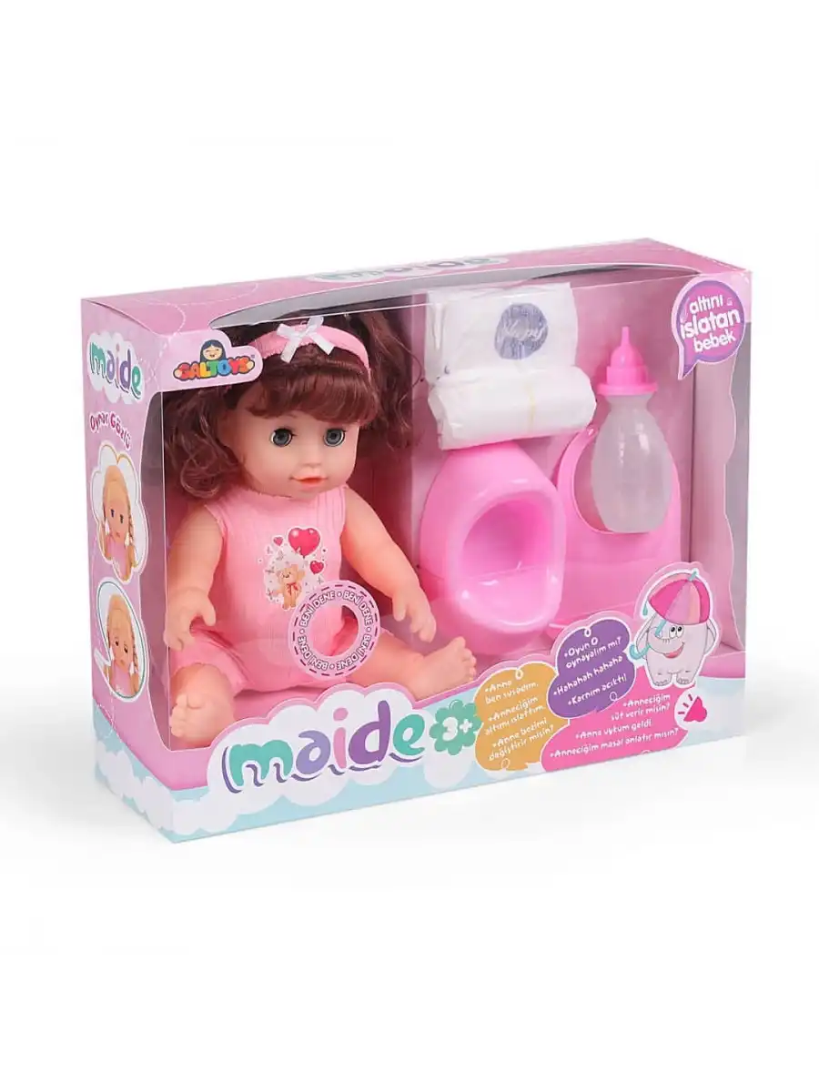 Maide Altını Islatan Et Bebek - Oyuncak Altını Islatan Bebek - Su İçen Bebek - Altına İşeyen Bebek - Kumral