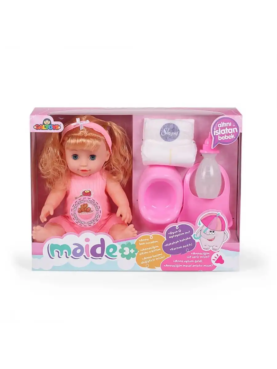 Maide Altını Islatan Et Bebek - Oyuncak Altını Islatan Bebek - Su İçen Bebek - Altına İşeyen Bebek - Sarışın