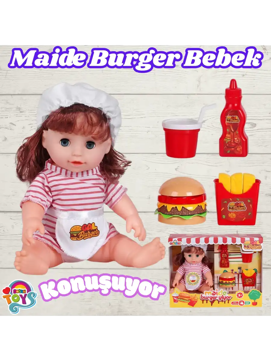 Maide Burger Yiyor - Türkçe Konuşan Maide Et Bebek - Konuşan Bebek - Maide Bebek - Maide Burger Bebek - Kumral