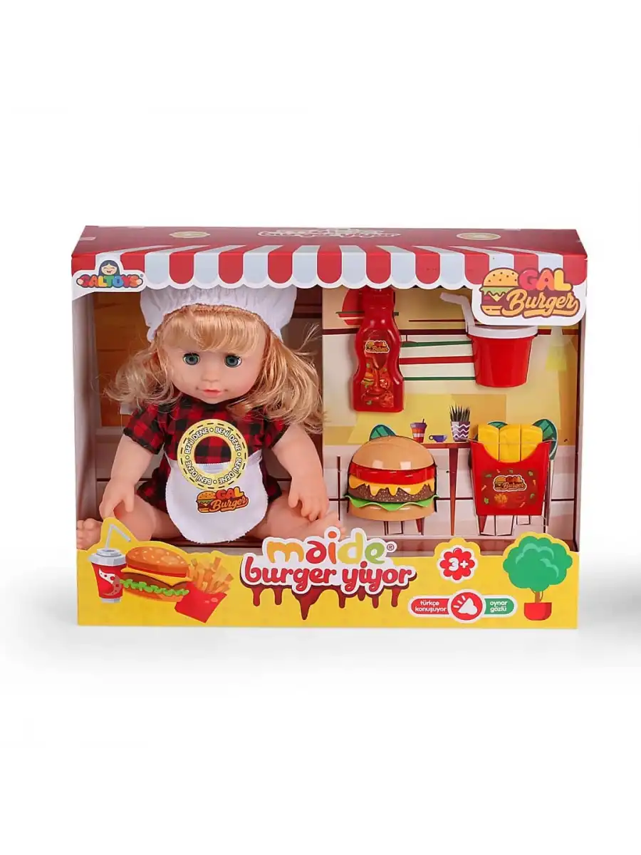 Maide Burger Yiyor - Türkçe Konuşan Maide Et Bebek - Konuşan Bebek - Maide Bebek - Maide Burger Bebek - Sarışın