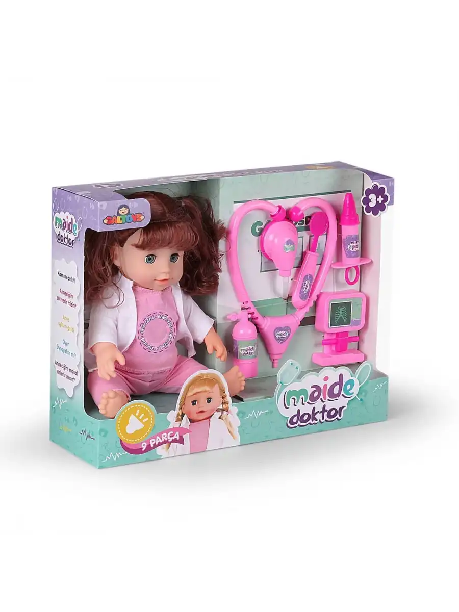 Maide Doktor Bebek - Türkçe Konuşan Maide Et Bebek - Konuşan Bebek - Maide Bebek - Hemşire Et Bebek - Kumral