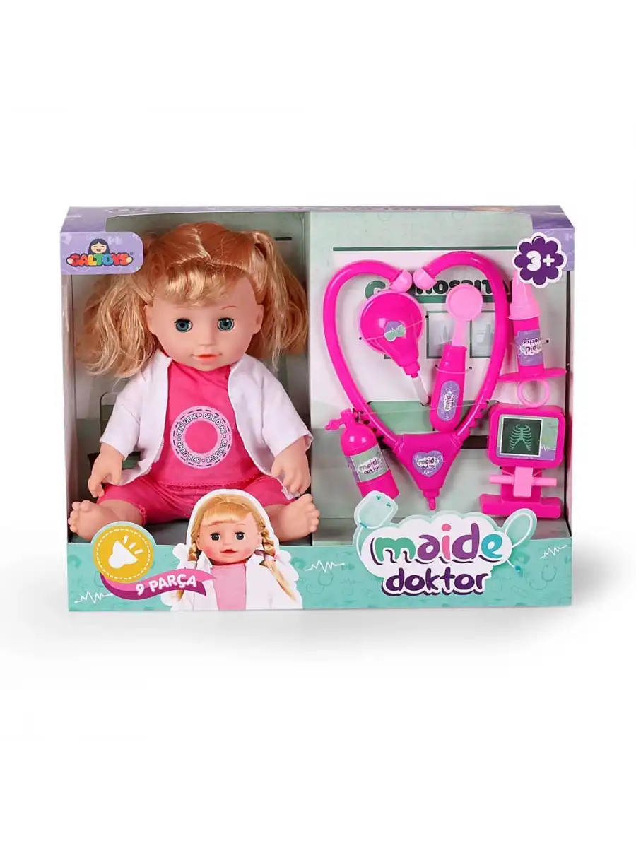 Maide Doktor Bebek - Türkçe Konuşan Maide Et Bebek - Konuşan Bebek - Maide Bebek - Hemşire Et Bebek - Sarışın