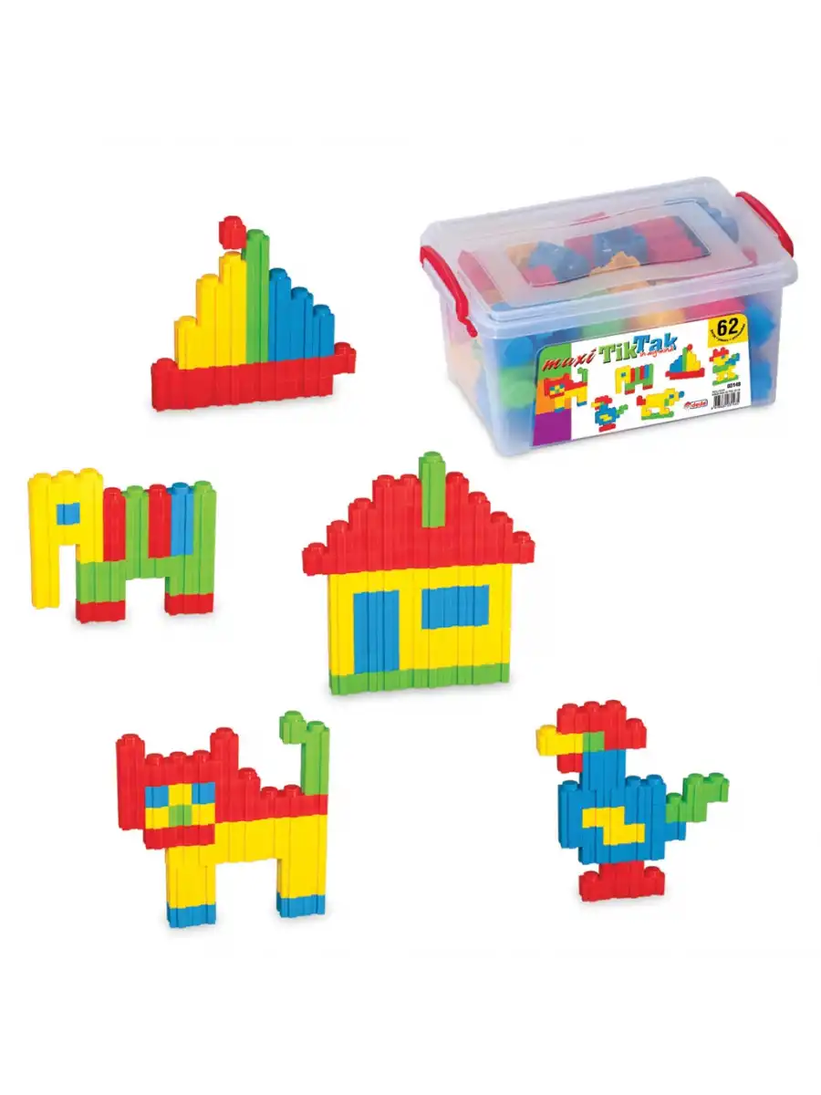Maxi Tiktak Lego (62 Parça) - Tik-Tak Puzzle - Küçük Bloklar - Maxi Tik Tak Legolar Oyuncak