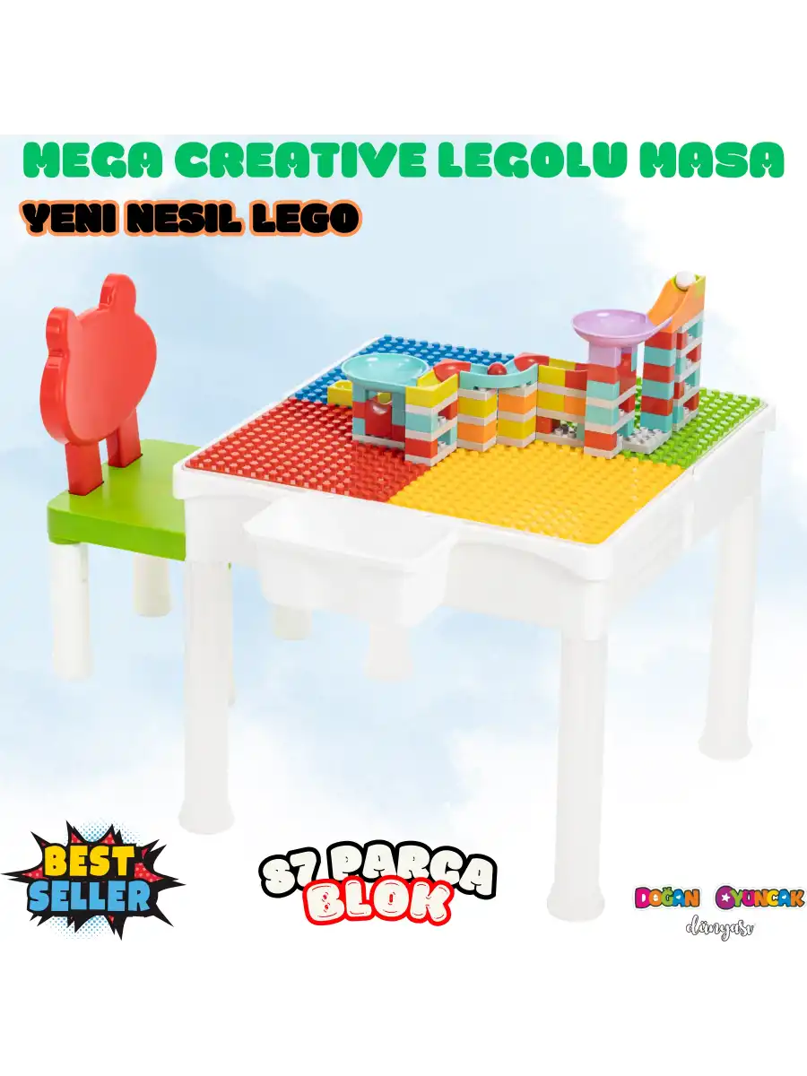 Mega Multi Creative Blok Masa Seti - Slide Blocks - Lego Oyuncakları - Yaratıcı Top Oyunu - Creative Lego