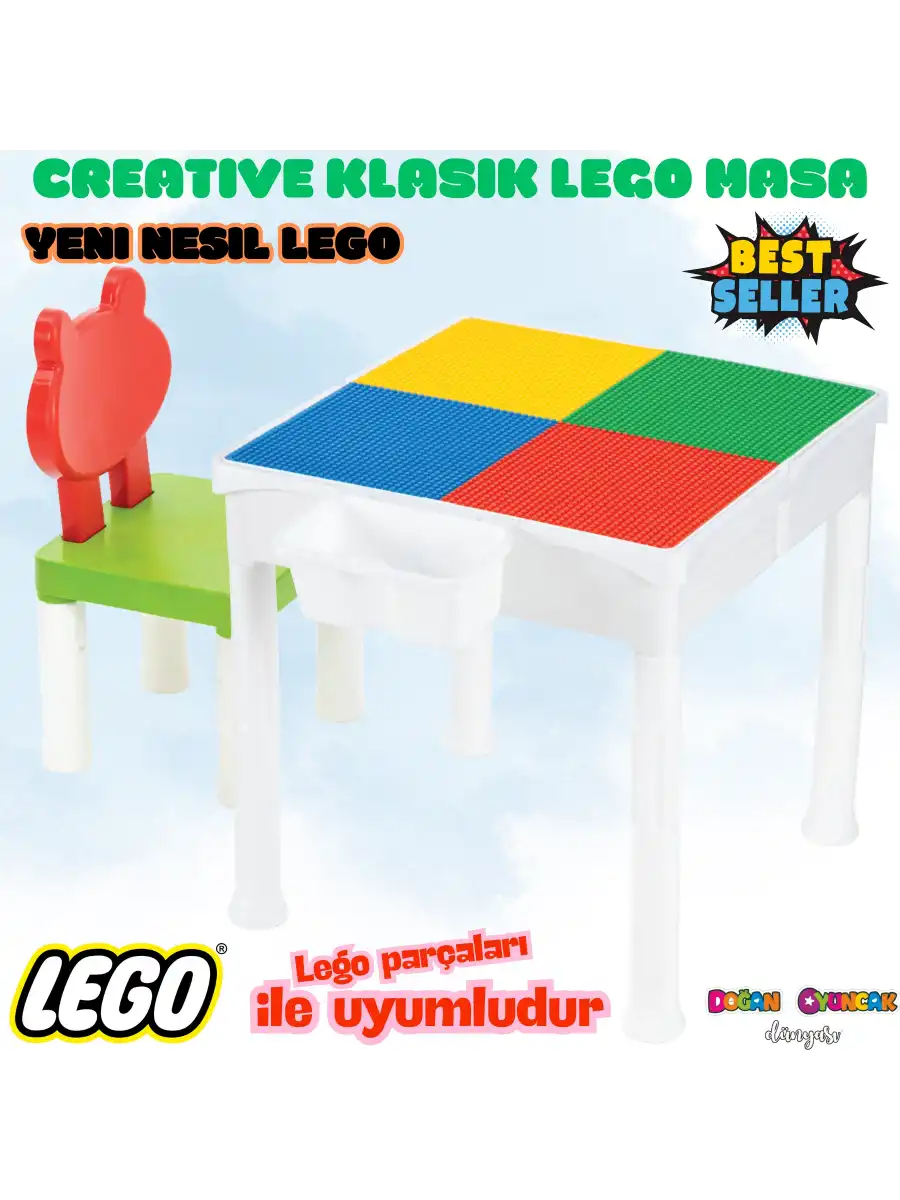 Mega Classic Creative Blok Masa Seti - Klasik Lego Masası - Slide Blocks - Creative Lego Oyuncakları - Lego Klasik Masa