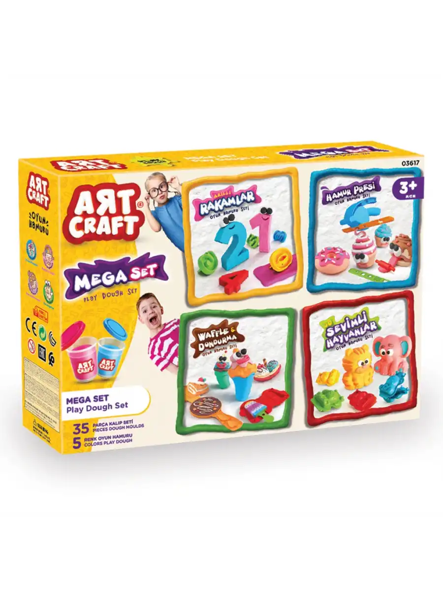 Mega Oyun Hamur Seti 280 Gr. - Oyun Hamuru Seti - Hamur Setleri - Hamur Kalıpları