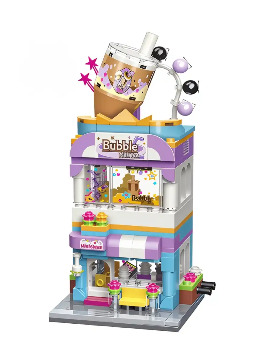 Mikro Blok Bubble Tea Dükkanı 302 Parça - Lego Setleri - Keeppley Mini Lego - Dükkan Lego - Keeppley Lego - Mikro Bloklar
