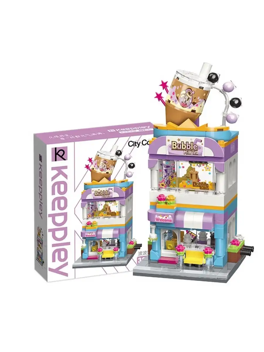 Mikro Blok Bubble Tea Dükkanı 302 Parça - Lego Setleri - Keeppley Mini Lego - Dükkan Lego - Keeppley Lego - Mikro Bloklar