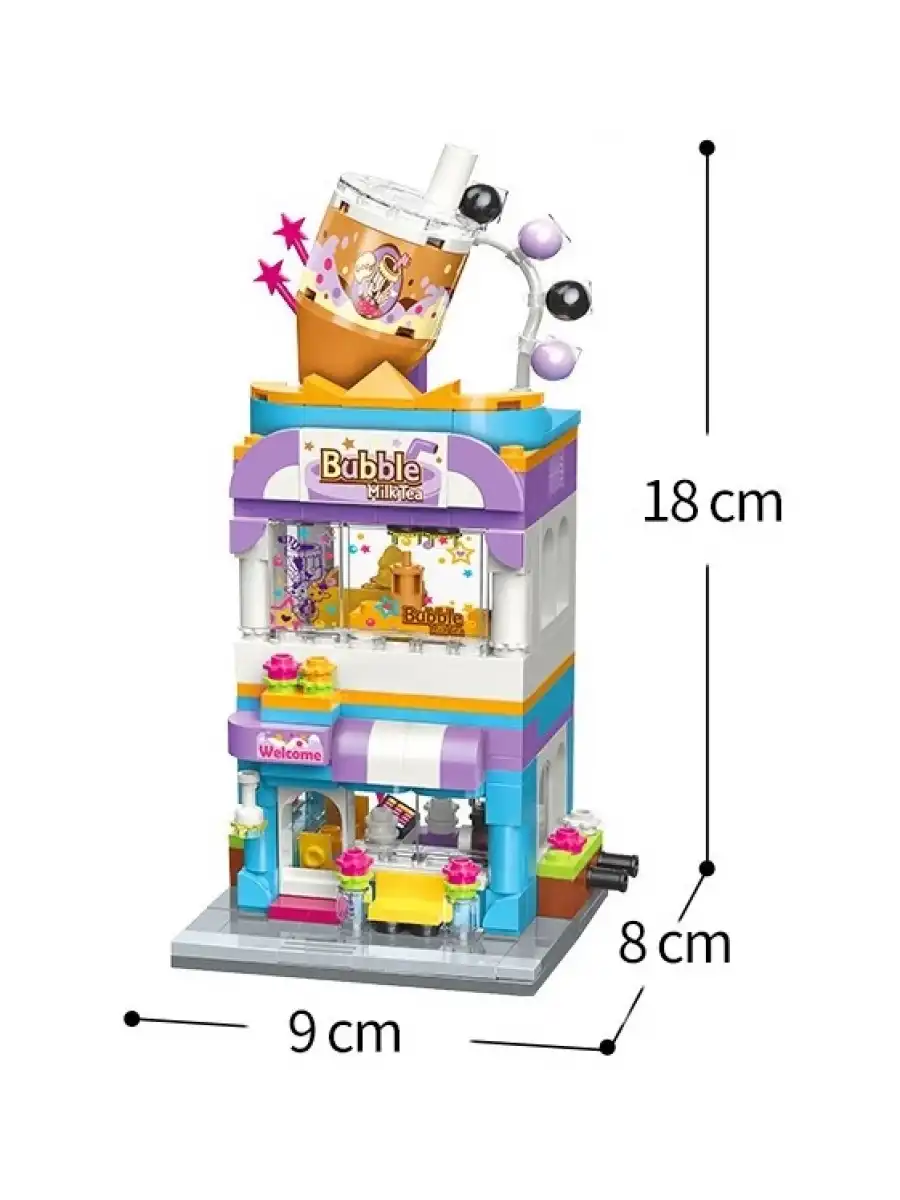Mikro Blok Bubble Tea Dükkanı 302 Parça - Lego Setleri - Keeppley Mini Lego - Dükkan Lego - Keeppley Lego - Mikro Bloklar