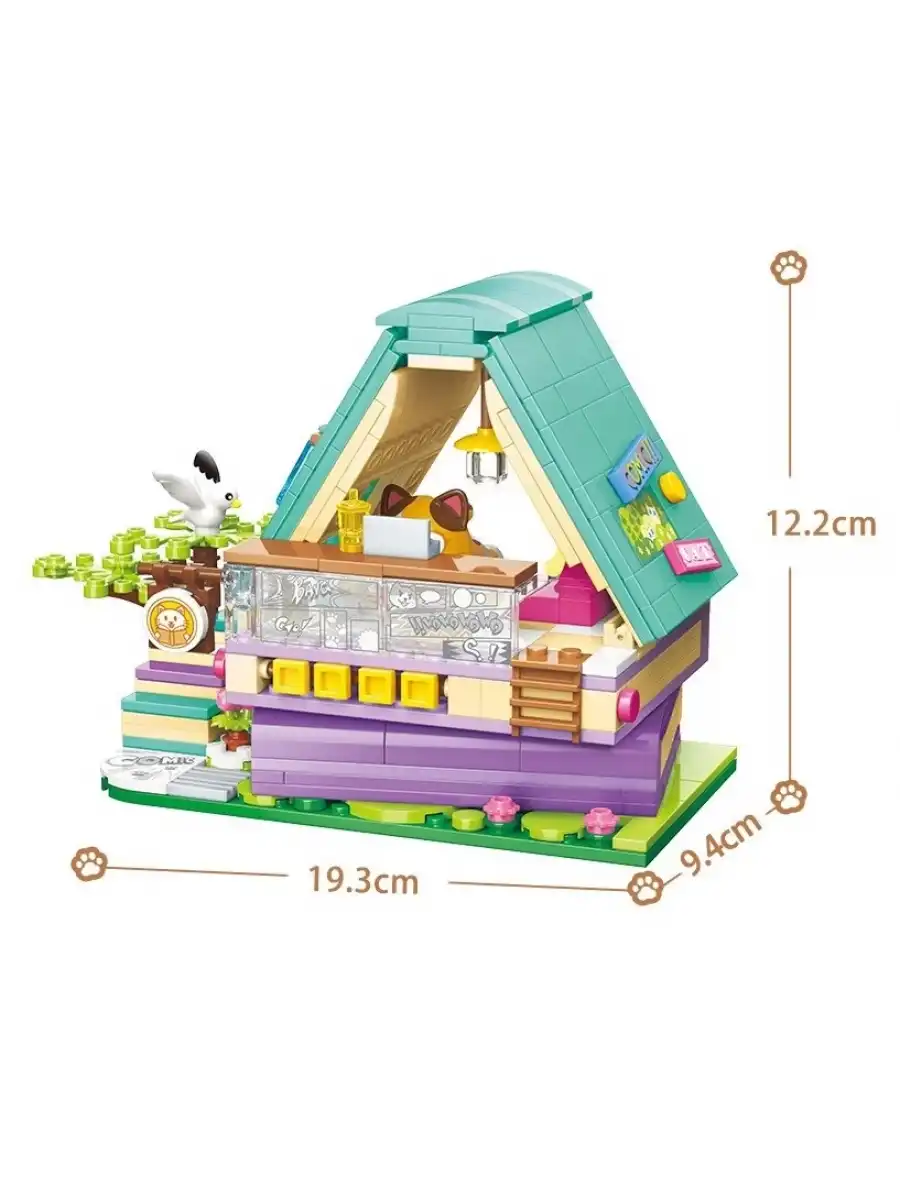 Mikro Blok Calico Cat Comic House Kedi Çizgi Roman Dükkanı 324 Parça - Lego Setleri - Keeppley Mini Lego - Keeppley Lego - Mikro Bloklar