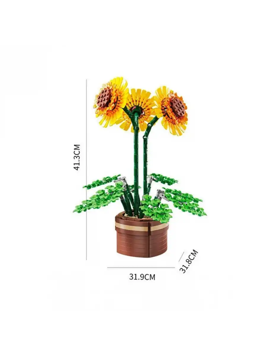 Mikro Blok Çiçek Ayçiçeği 731 Parça - Lego Setleri - MEGA Lego - Çiçek Lego - MEGA Çiçek Lego - Mikro Bloklar