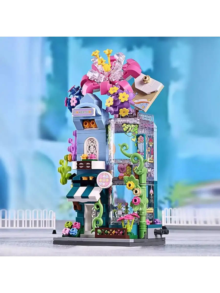 Mikro Blok Çiçek Dükkanı 356 Parça - Lego Setleri - Keeppley Mini Lego - Dükkan Lego - Keeppley Lego - Mikro Bloklar