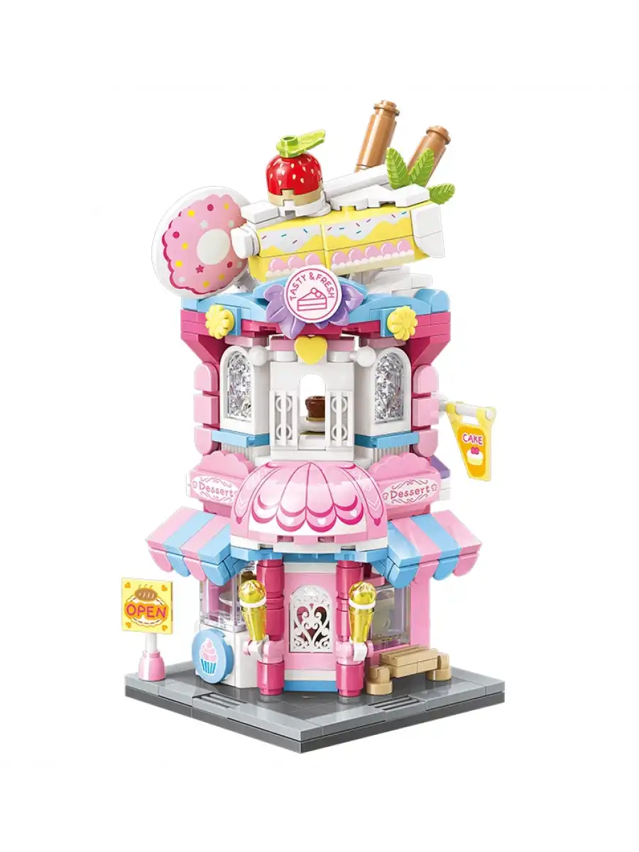 Mikro Blok Kapkek Dükkanı 350 Parça - Lego Setleri - Keeppley Mini Lego - Cup Cake Lego - Keeppley Lego - Mikro Bloklar