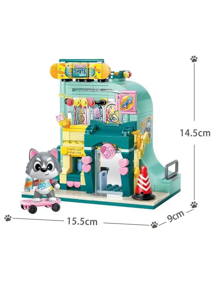 Mikro Blok Kaykay Dükkanı 344 Parça - Lego Setleri - Keeppley Mini Lego - Keeppley Lego - Mikro Bloklar