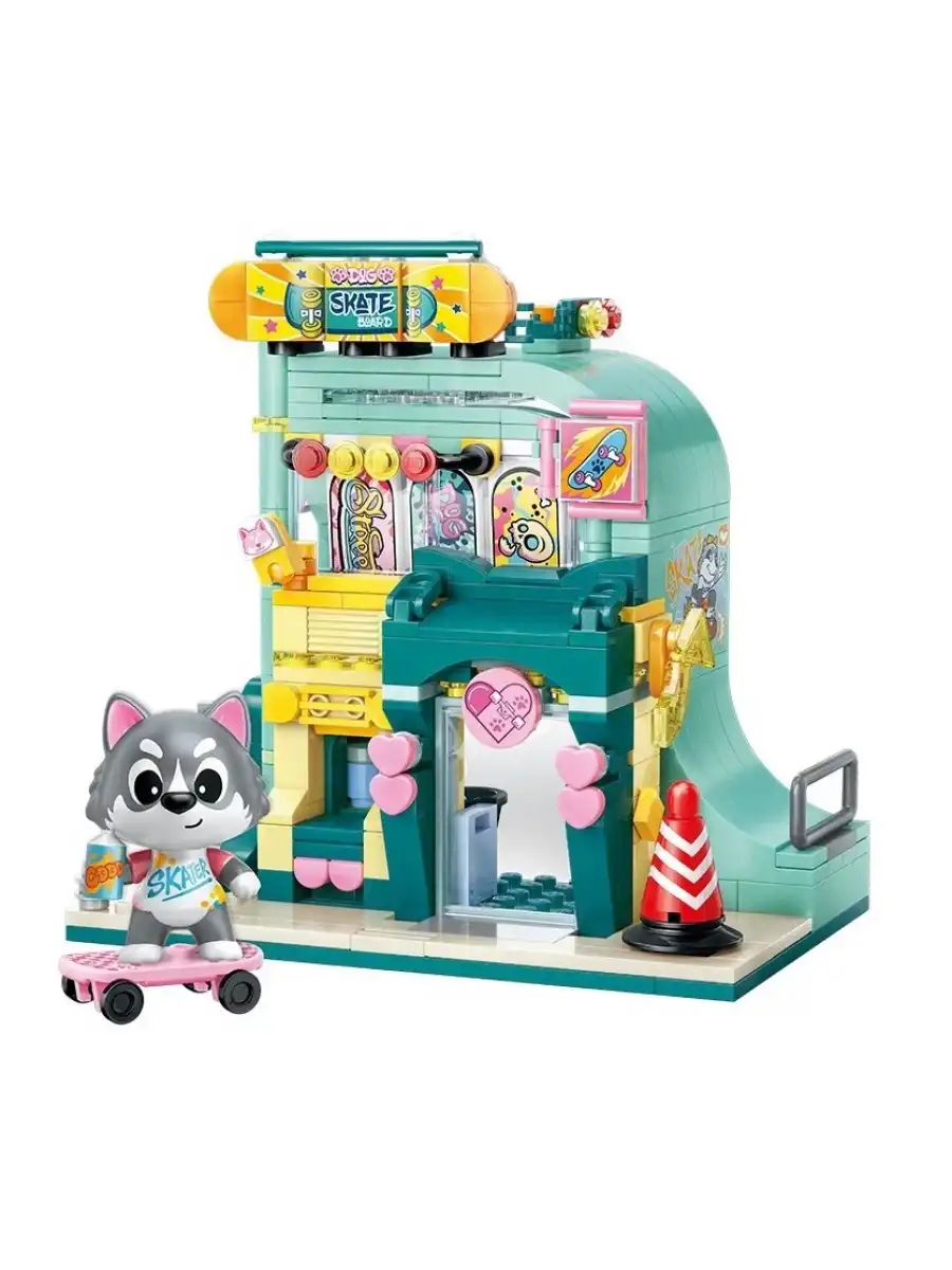 Mikro Blok Kaykay Dükkanı 344 Parça - Lego Setleri - Keeppley Mini Lego - Keeppley Lego - Mikro Bloklar