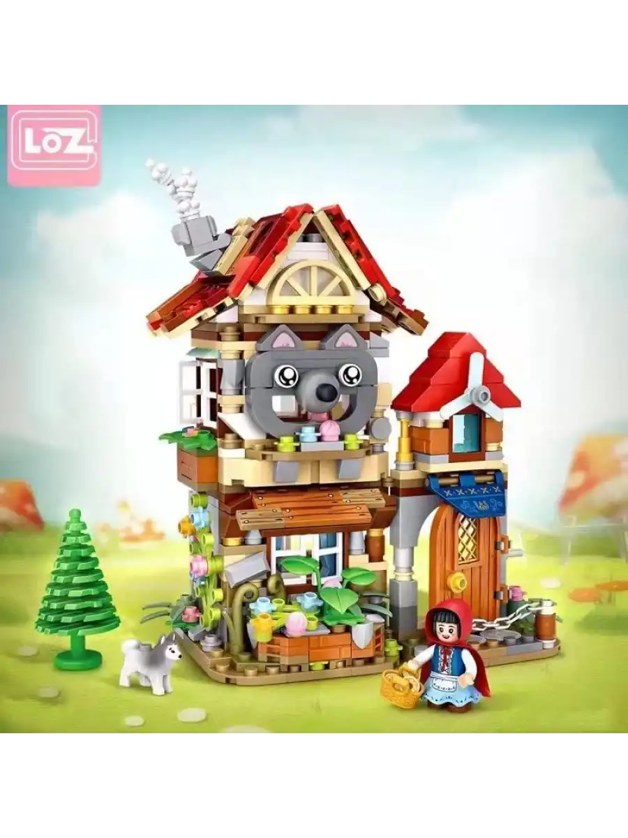 Mikro Blok Kırmızı Başlıklı Kız ve Kurt 704 Parça - Lego Setleri - Loz Mini Lego - Dükkan Lego - Loz Lego - Mikro Bloklar