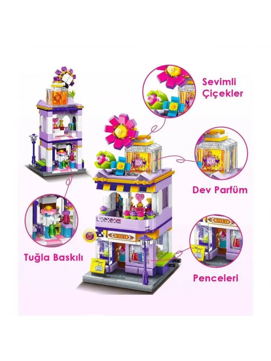 Mikro Blok Parfüm Dükkanı 306 Parça - Lego Setleri - Keeppley Mini Lego - Dükkan Lego - Keeppley Lego - Mikro Bloklar