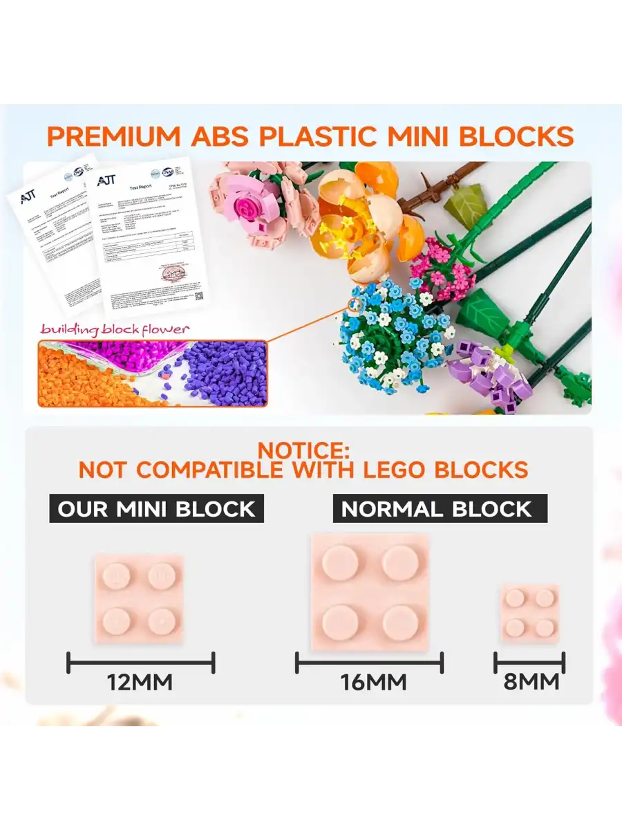 Mikro Blok Sonsuz Çiçekler 2 680 Parça - Lego Setleri - Loz Mini Lego - Çiçek Lego - Loz Lego - Mikro Bloklar