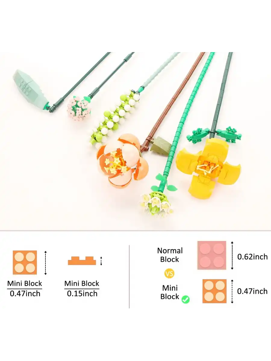 Mikro Blok Sonsuz Çiçekler 456 Parça - Lego Setleri - Loz Mini Lego - Çiçek Lego - Loz Lego - Mikro Bloklar