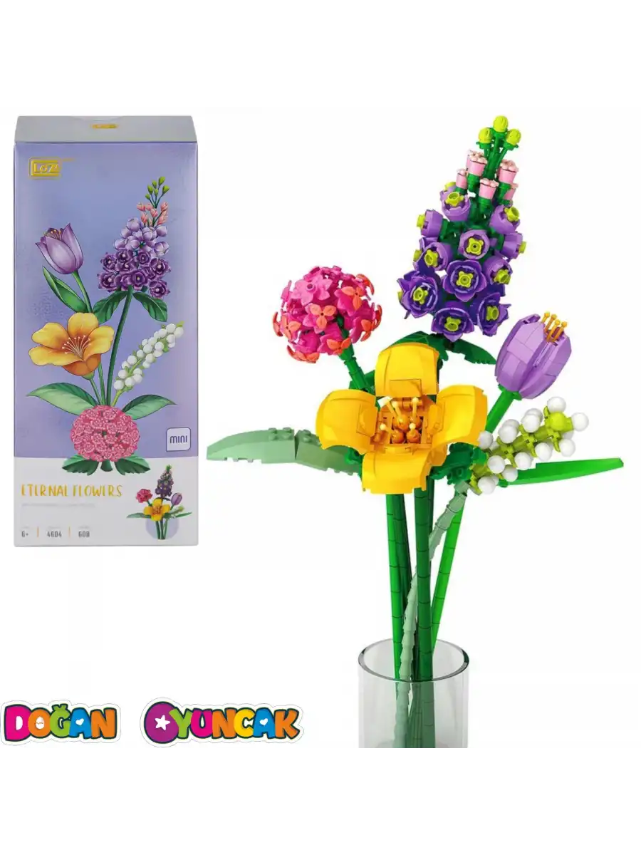 Mikro Blok Sonsuz Çiçekler 608 Parça - Lego Setleri - Loz Mini Lego - Çiçek Lego - Loz Lego - Mikro Bloklar