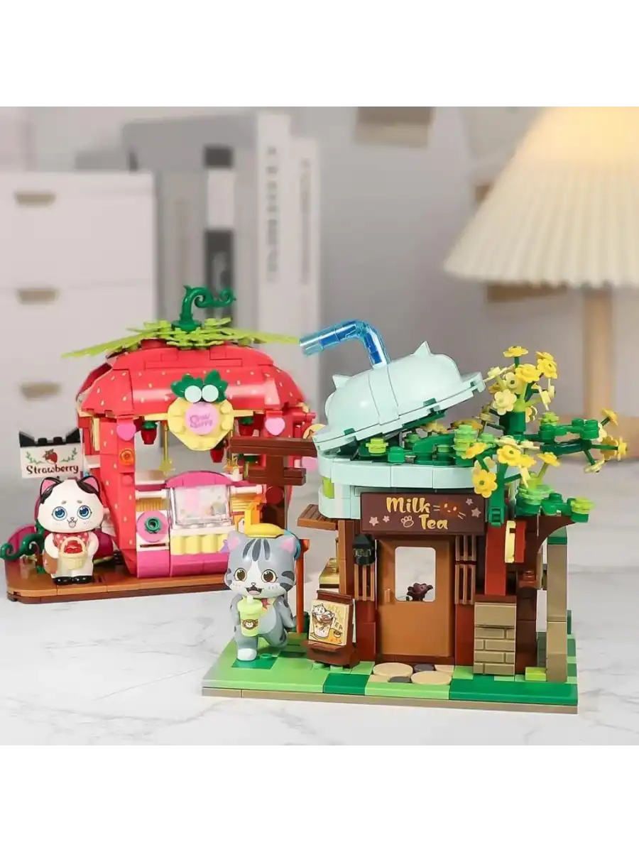 Mikro Blok Sütlü Çay Dükkanı 411 Parça - Lego Setleri - Keeppley Mini Lego - Keeppley Lego - Mikro Bloklar
