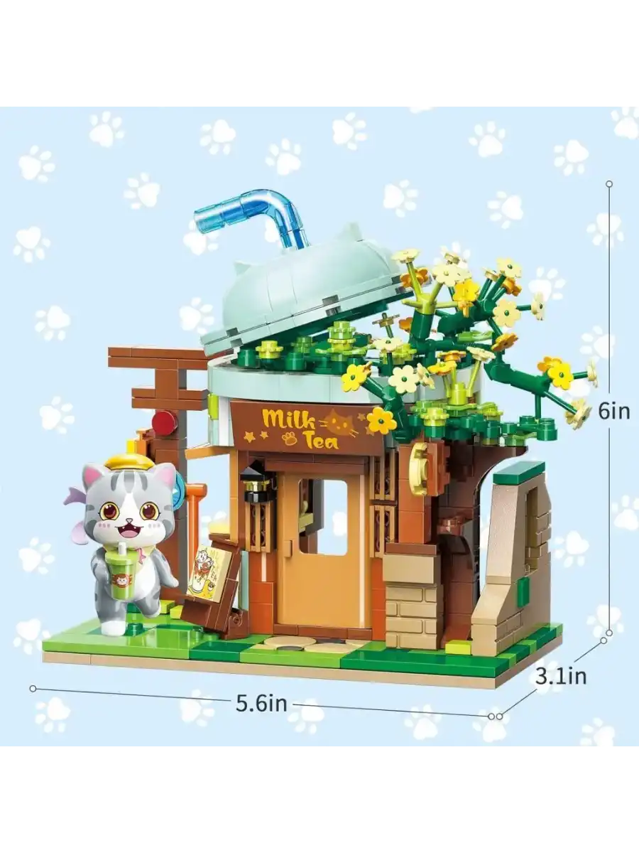 Mikro Blok Sütlü Çay Dükkanı 411 Parça - Lego Setleri - Keeppley Mini Lego - Keeppley Lego - Mikro Bloklar