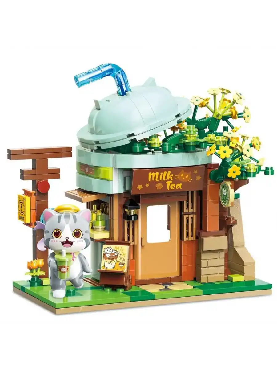 Mikro Blok Sütlü Çay Dükkanı 411 Parça - Lego Setleri - Keeppley Mini Lego - Keeppley Lego - Mikro Bloklar