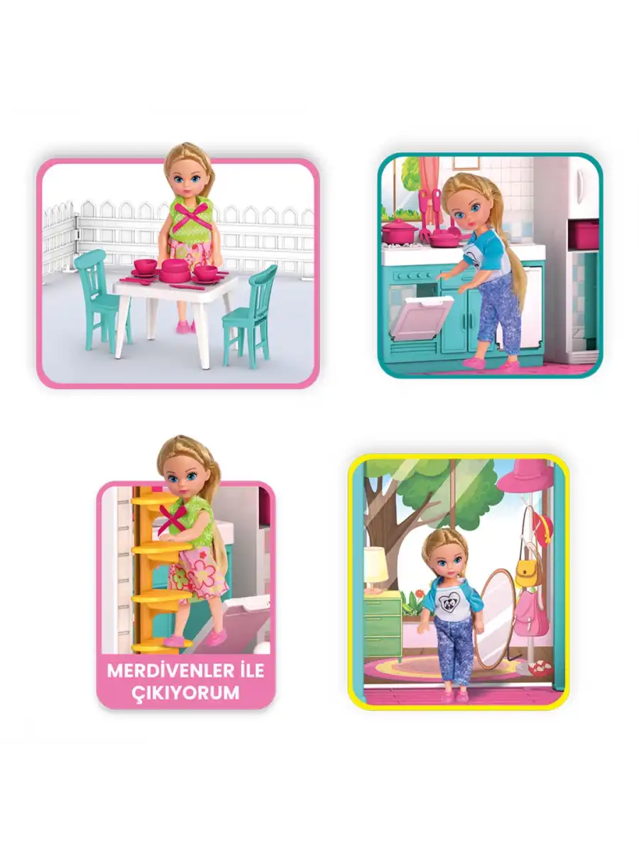 Milanın 2 Katlı Rüya Evi - Ev Oyuncak - Milanın Rüya Ev Seti - Barbie Ev Seti - Rüya Evi - Oyun Evi