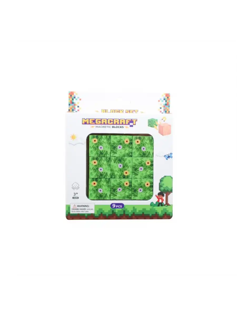 Minecraft Çiçekli Çim Desenli Blok Manyetik Lego Minecraft Manyetik Lego Minecraft Lego Megnetic Blocks