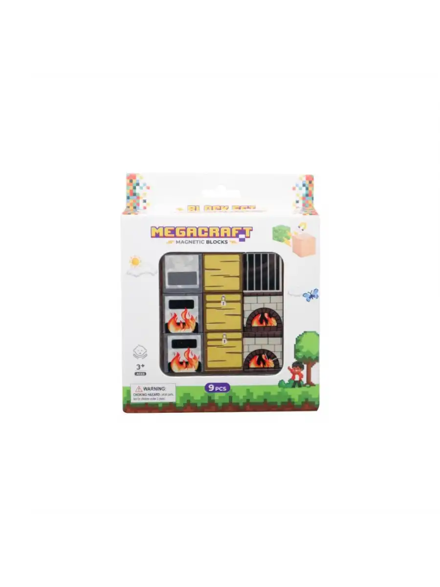 Minecraft Sandık ve Ocak Desenli Blok Manyetik Lego Minecraft Manyetik Lego Minecraft Lego Megnetic Blocks