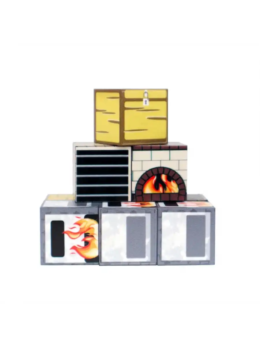 Minecraft Sandık ve Ocak Desenli Blok Manyetik Lego Minecraft Manyetik Lego Minecraft Lego Megnetic Blocks