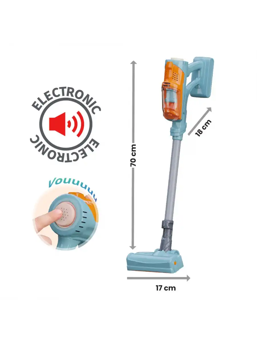 Mini Clean 2’si 1 Arada Sesli Oyuncak Elektrikli Süpürge – 70 cm