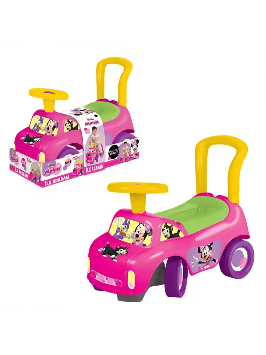 Minnie Mouse İlk Arabam - Binmeli Araba - Çocuk Arabası - İlk Adım Arabası
