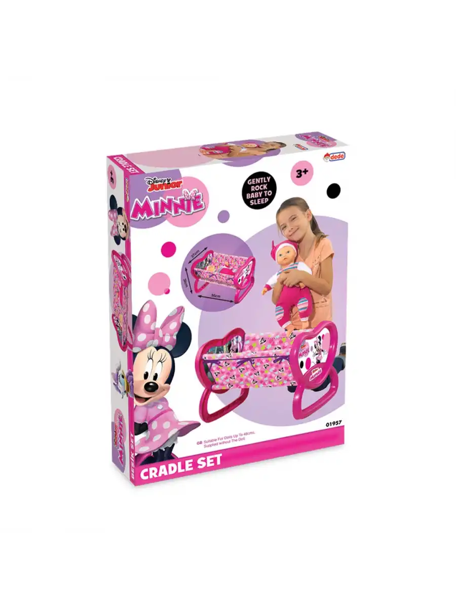 Minnie Mouse Kalpli Beşik - Ev Eşyaları Seti - Sallanan Beşik - Ev Beşiği