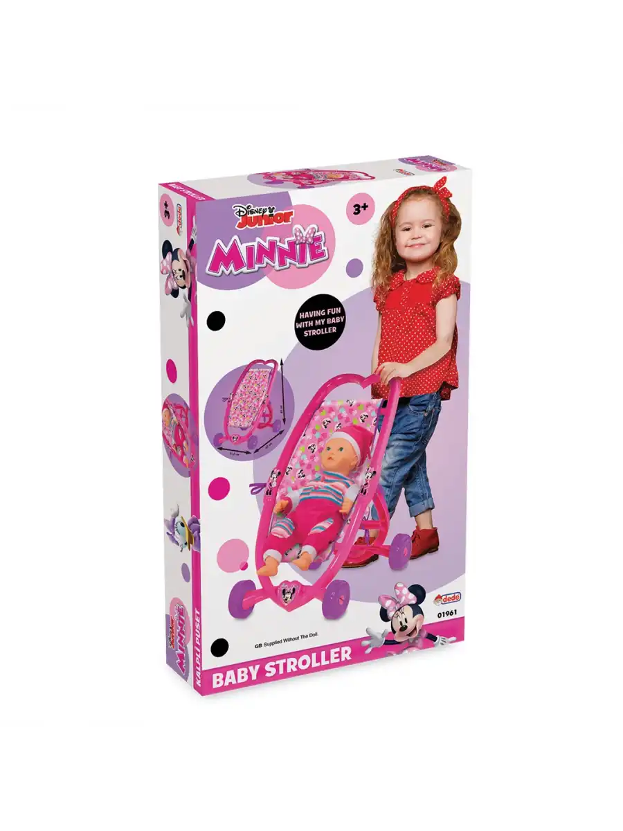 Minnie Mouse Kalpli Puset - Bebek Arabası - Ev Eşyaları Seti - Ev Oyuncakları Seti
