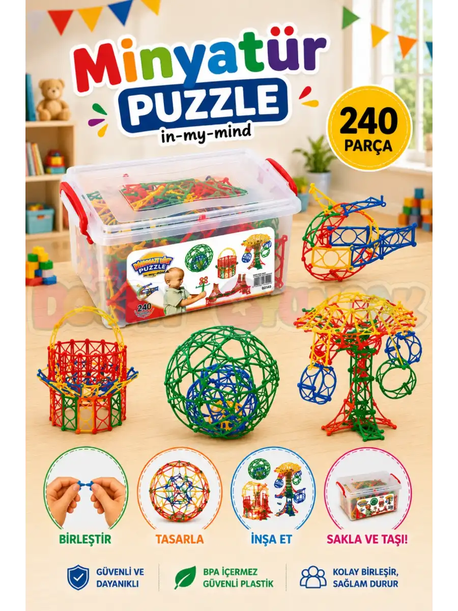 Minyatür Lego (240 Parça) - Minyatür Puzzle - Minyatür Bloklar - 3D Legolar Oyuncak
