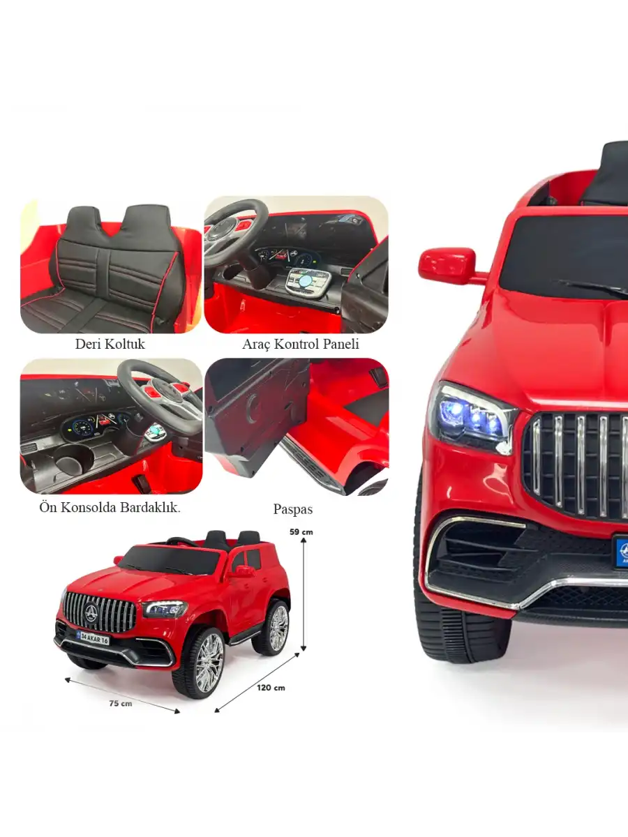 Miracle GT Kırmızı Uzaktan Kumandalı 4X2 12 Volt Akülü Araba - RC Mercedes Akülü Araba