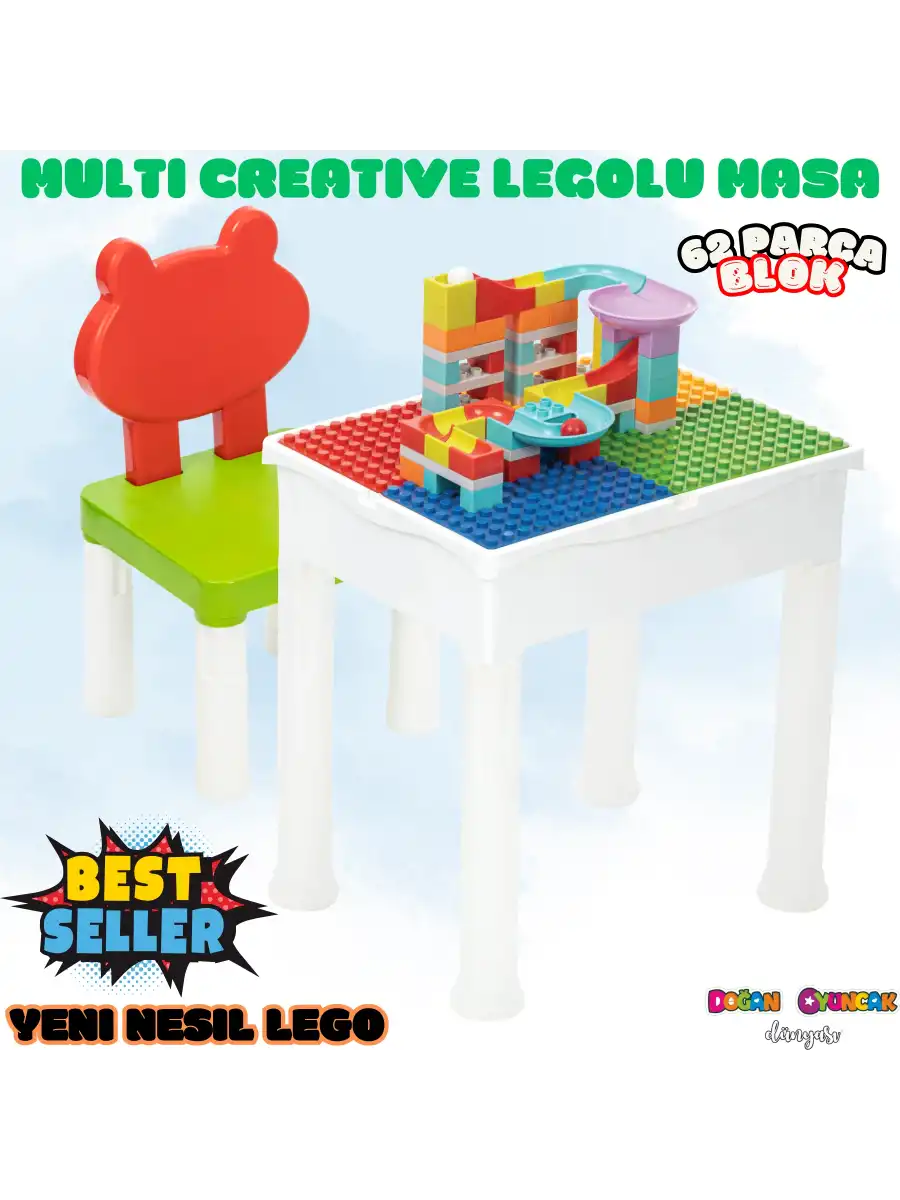 Multi Creative Blok Masa Seti - Slide Blocks - Lego Oyuncakları - Yaratıcı Top Oyunu - Creative Lego