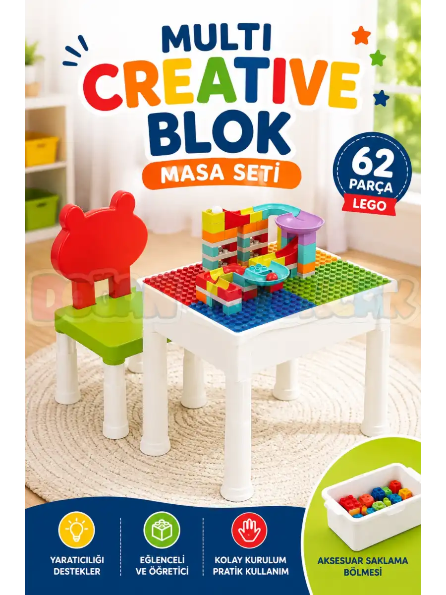 Multi Creative Blok Masa Seti - Slide Blocks - Lego Oyuncakları - Yaratıcı Top Oyunu - Creative Lego