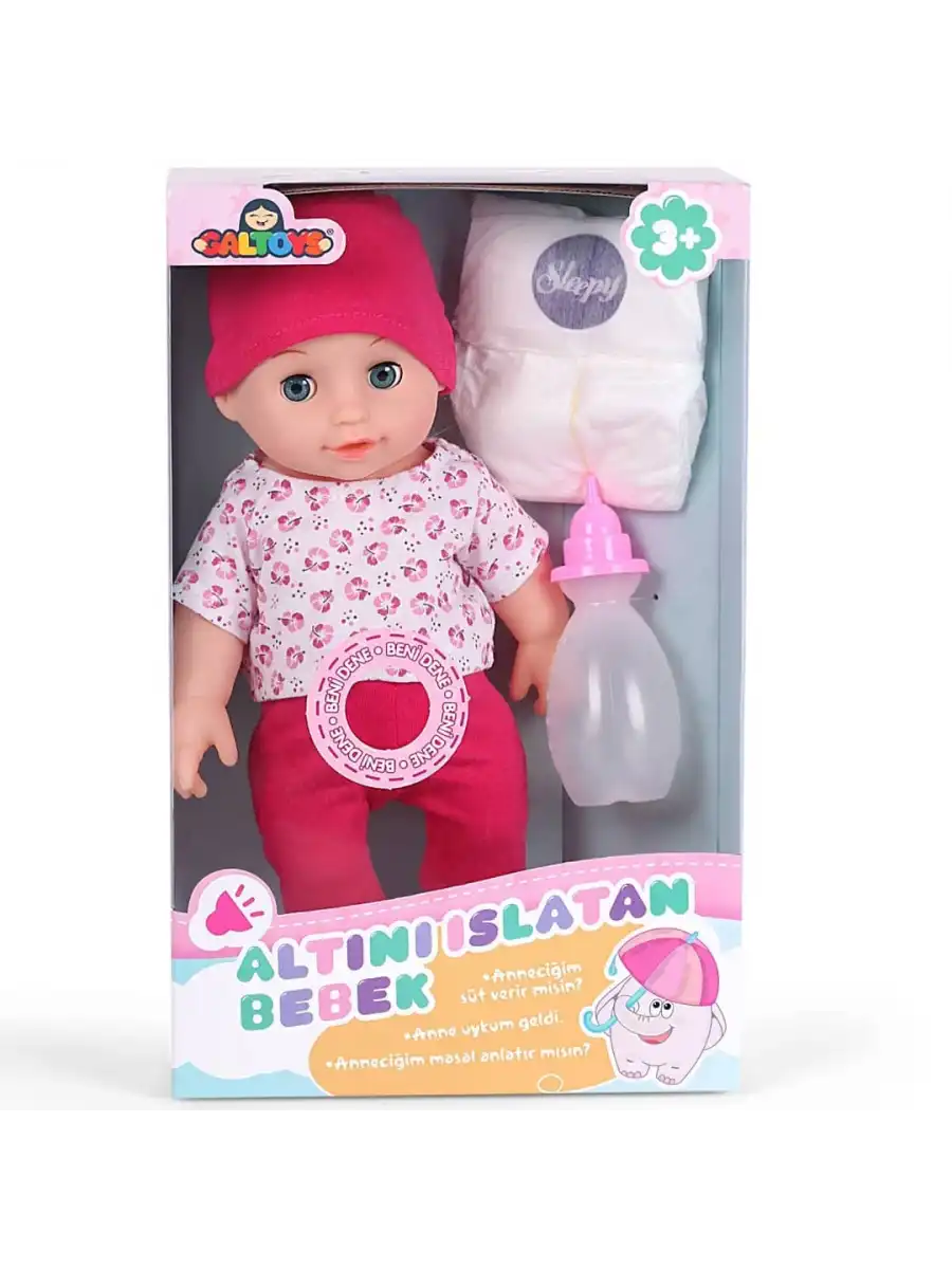 Naime Altını Islatan Et Bebek - Oyuncak Altını Islatan Bebek - Su İçen Bebek - Altına İşeyen Bebek - Pembe