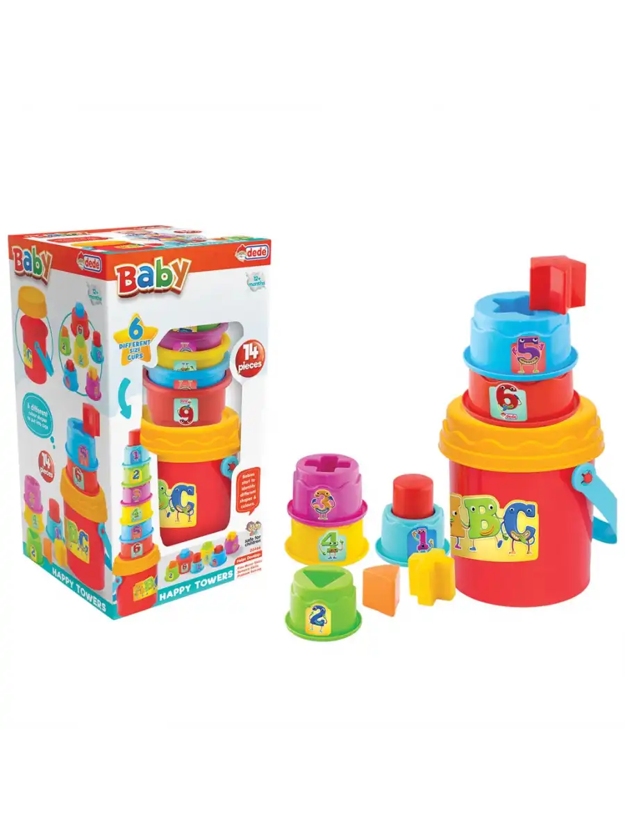 Neşeli Kuleler - Bultak Lego - Bebek Oyuncağı - Şekil Takmaca - Kule Oyunu