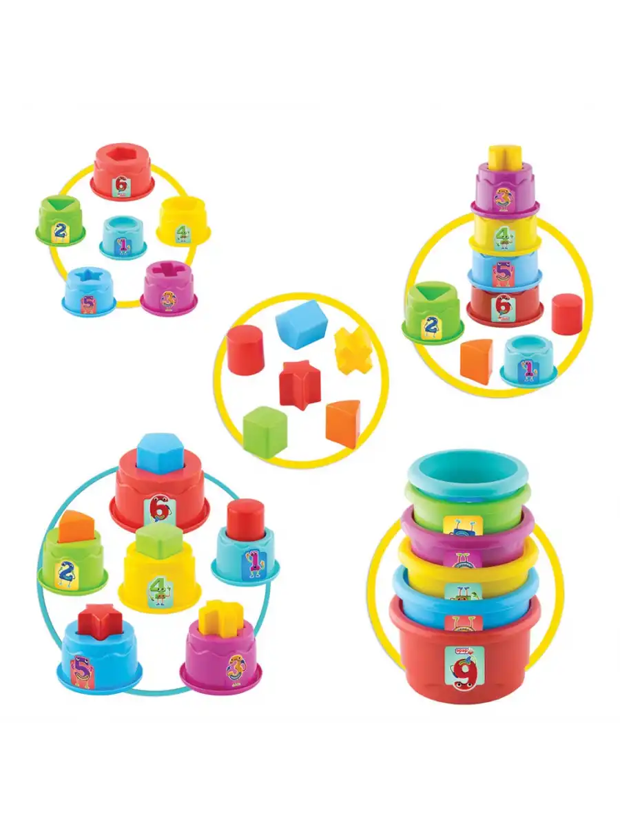Neşeli Kuleler - Bultak Lego - Bebek Oyuncağı - Şekil Takmaca - Kule Oyunu