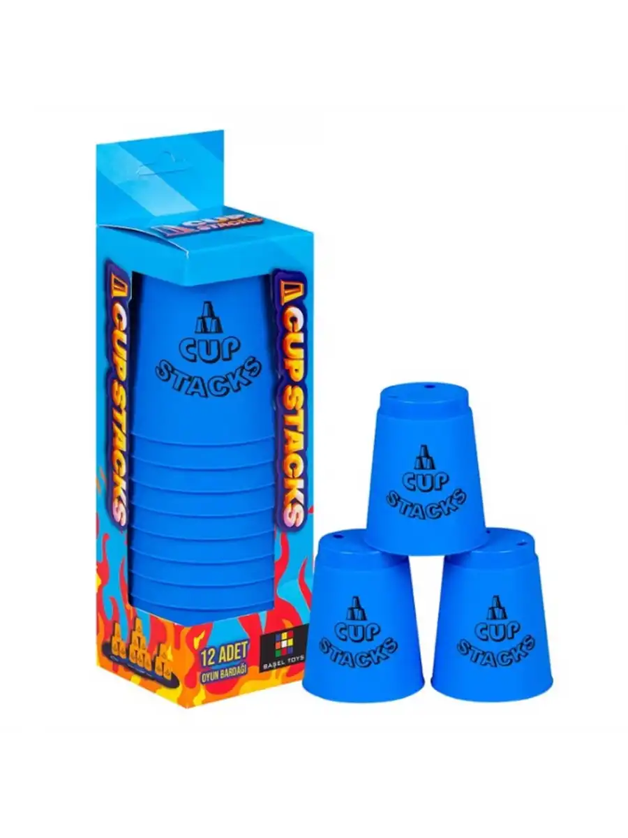 Orijinal Cup Stacks Bardak Oyunu - Speed Cup - Hızlı Bardaklar Oyunu - Hızlı Bardak Oyunu - Mavi