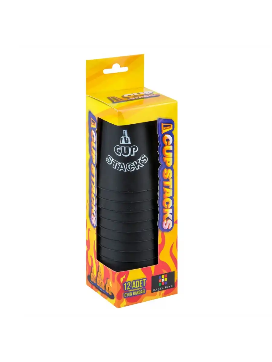 Orijinal Cup Stacks Bardak Oyunu - Speed Cup - Hızlı Bardaklar Oyunu - Hızlı Bardak Oyunu - Siyah