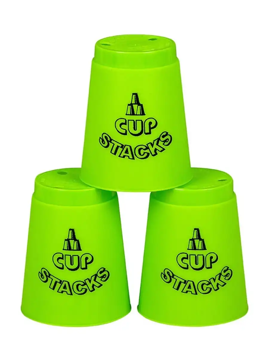 Orijinal Cup Stacks Bardak Oyunu - Speed Cup - Hızlı Bardaklar Oyunu - Hızlı Bardak Oyunu - Yeşil