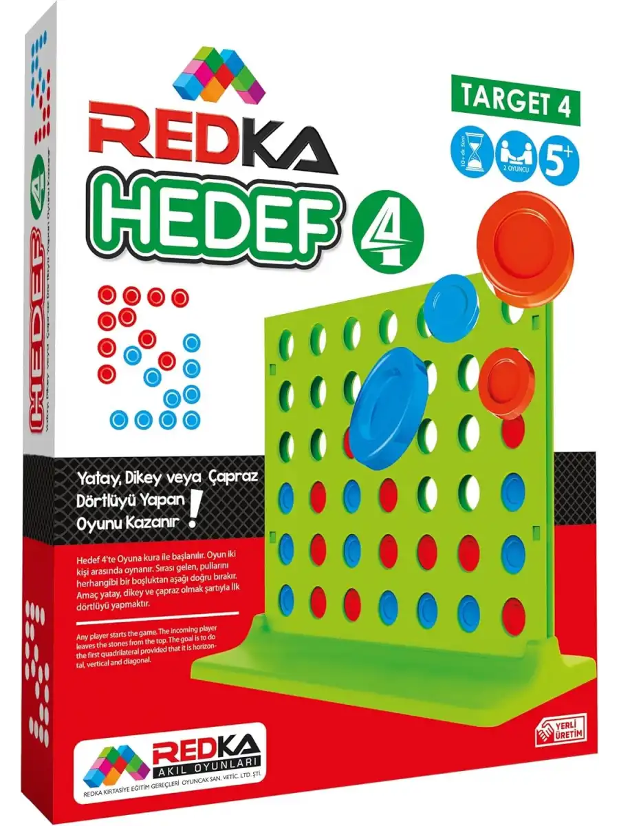 Orijinal Hedef 4 Oyunu - Akıl ve Zeka Oyunu - Hedef Dört Oyunu - Redka Hedef 4 Oyunu - Strateji Oyunu