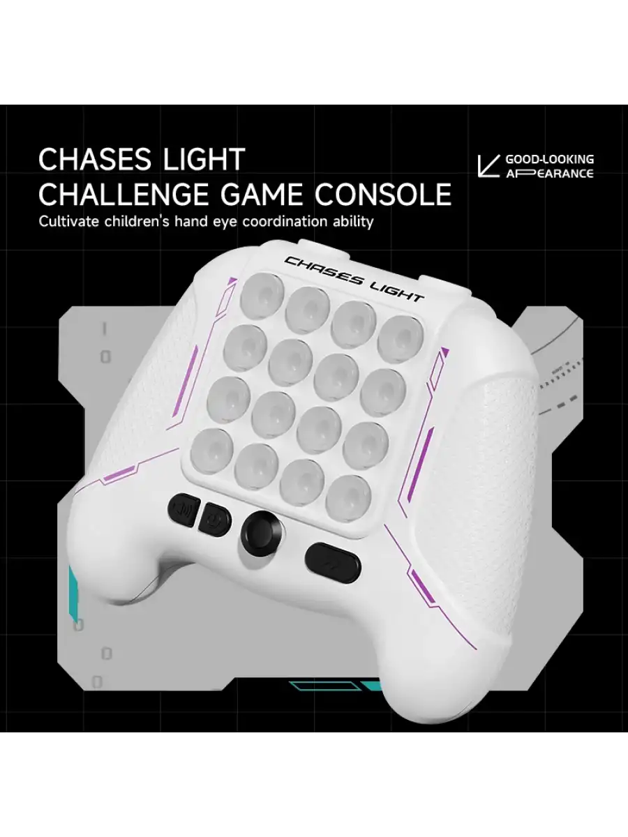 Orijinal Chases Light Oyun Konsolu - Kovalayan Işık Oyunu - Popit Light Up - Hızlı Işık Yakalama Oyunu - Fidget Anti Stres Oyunu - Beyaz