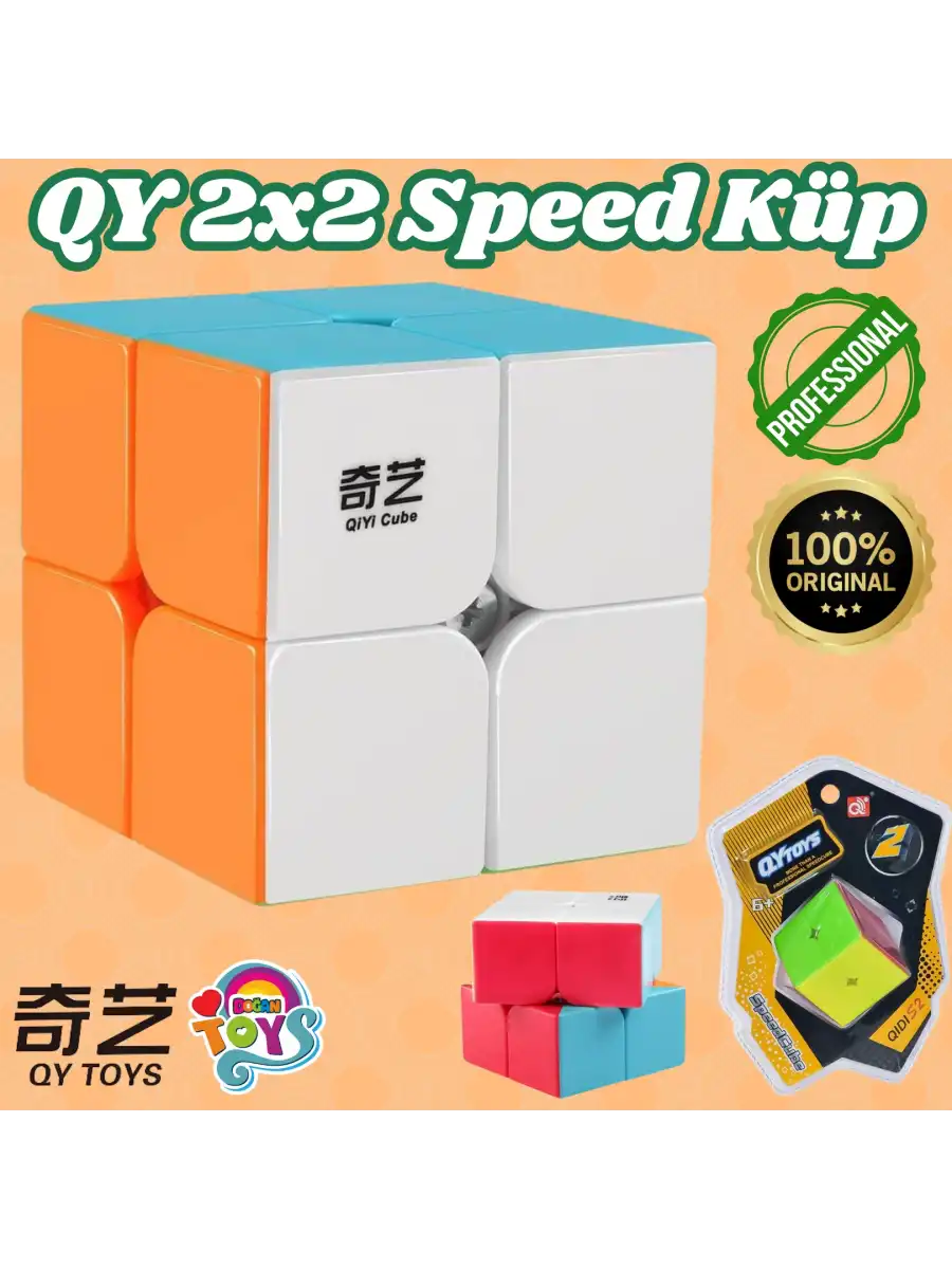 Orijinal Lüx QY 2x2 Speed Küp - QiYi 2x2 Küp - Akıl Küpü - Orjinal QY Speed Küp - Zeka Küpü