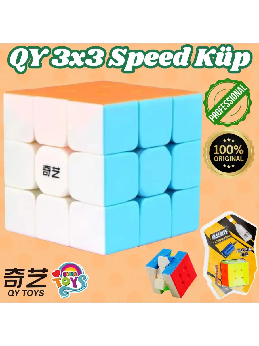 Orijinal Lüx QY 3x3 Speed Küp - QiYi 3x3 Küp - Akıl Küpü - Orjinal QY Speed Küp - Zeka Küpü
