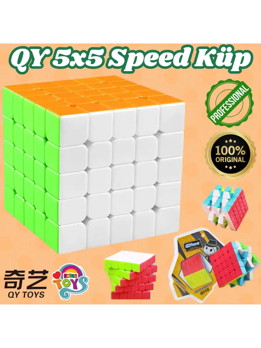 Orijinal Lüx QY 5x5 Speed Küp - QiYi 5x5 Küp - Akıl Küpü - Orjinal QY Speed Küp - Zeka Küpü